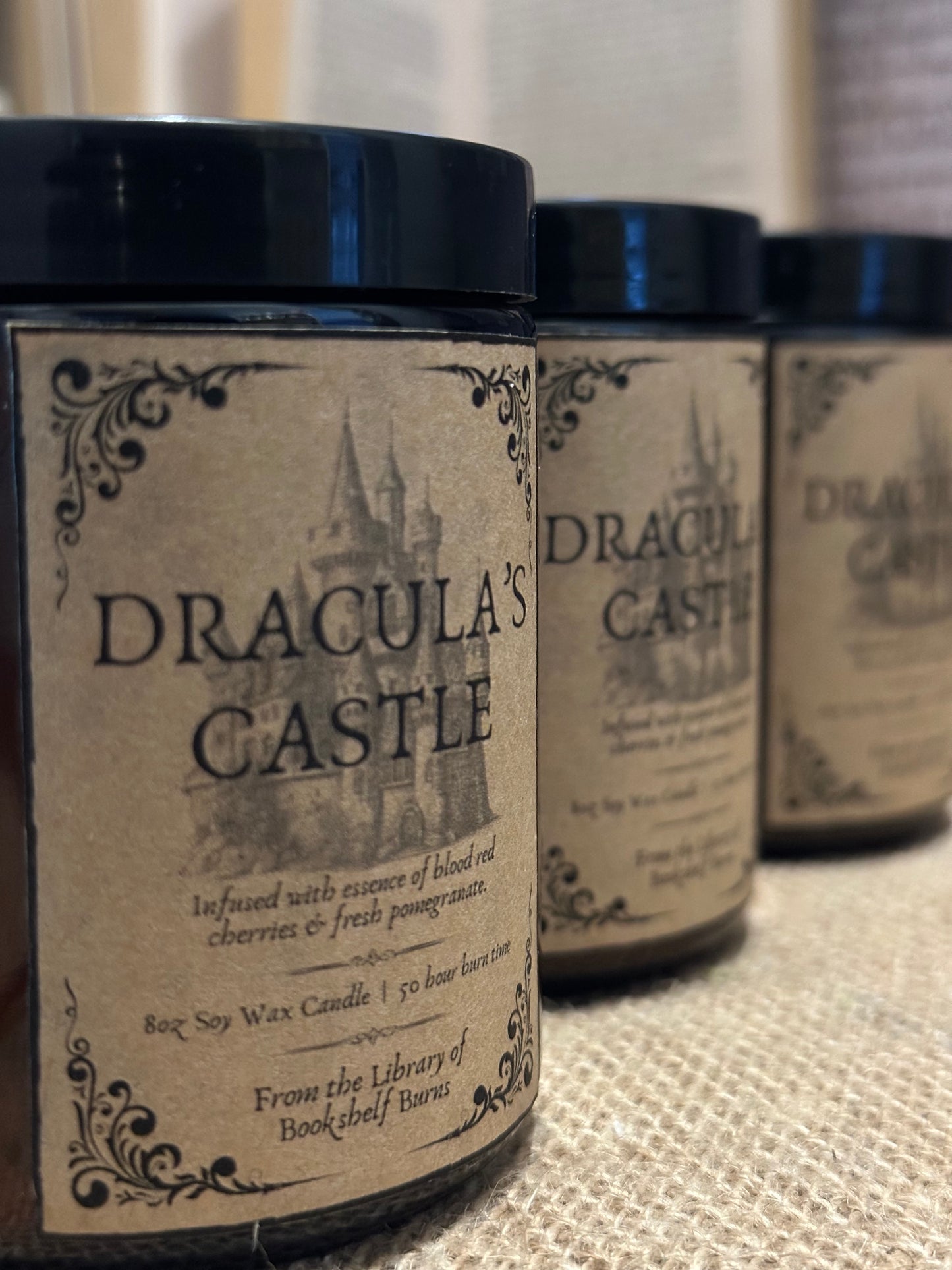 Dracula’s Castle - Black Cherry & Pomegranate Soy Wax Candle