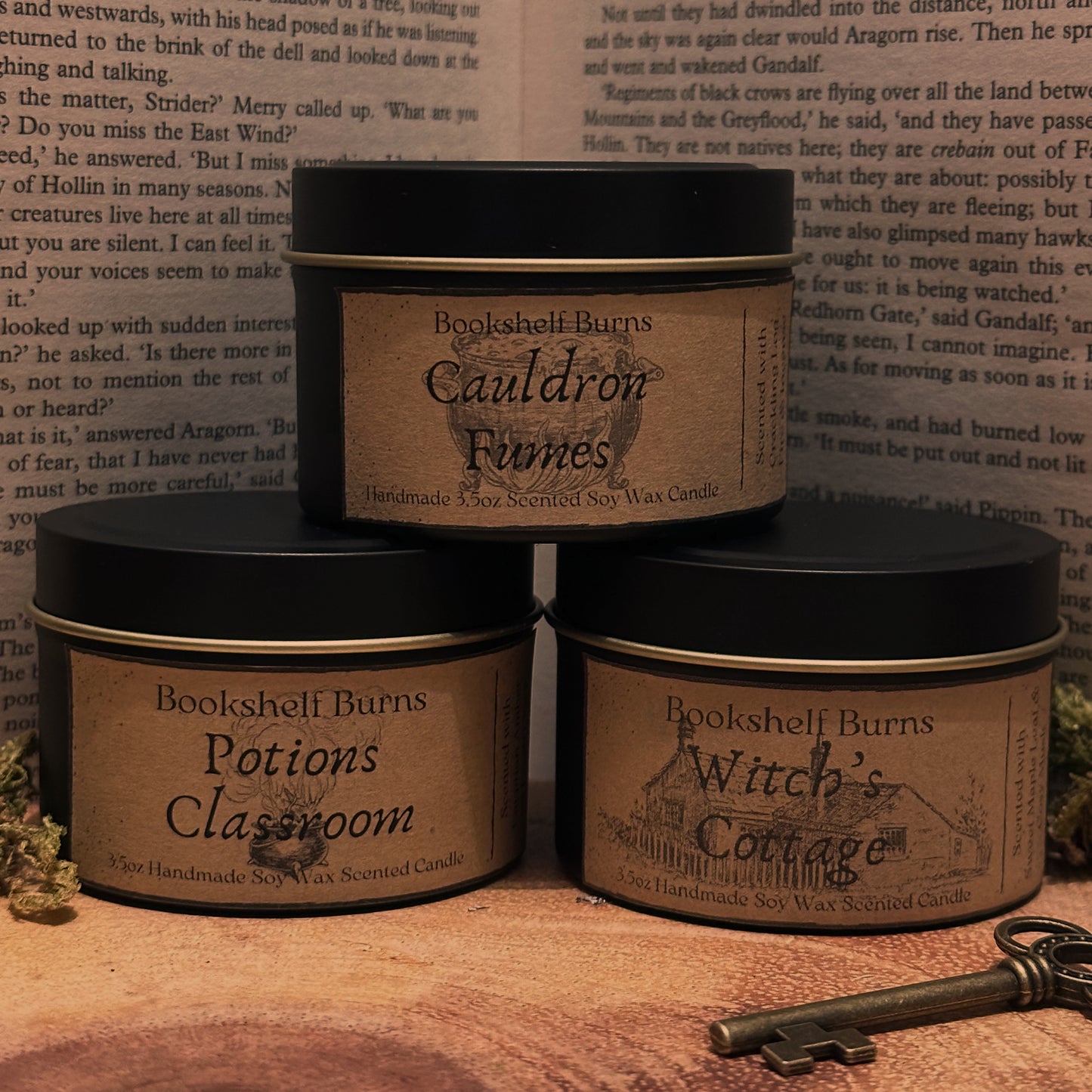 Potions Classroom - Black Amber & Clove Scented Soy Wax Candle