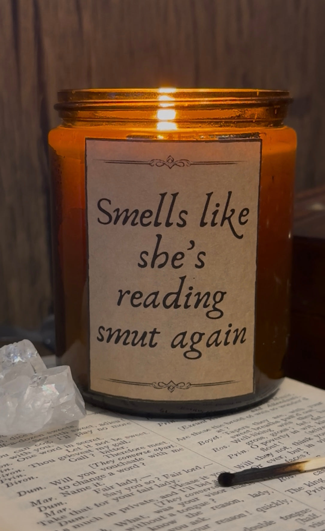 “Smells like she’s reading smut again” - Red Cherries & Pomegranate Scented Soy Candle