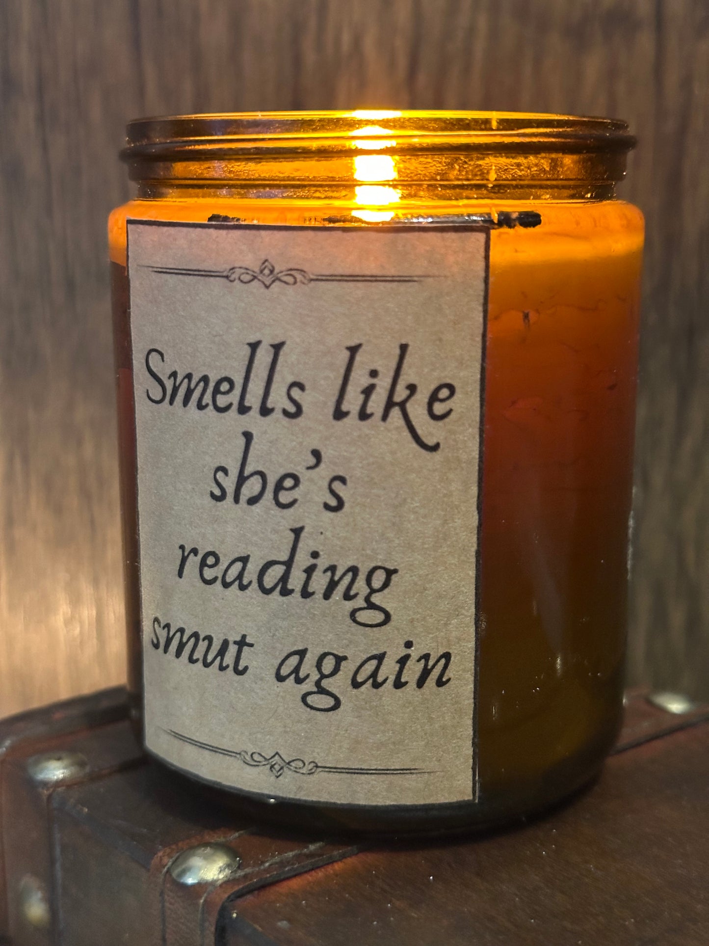 “Smells like she’s reading smut again” - Red Cherries & Pomegranate Scented Soy Candle