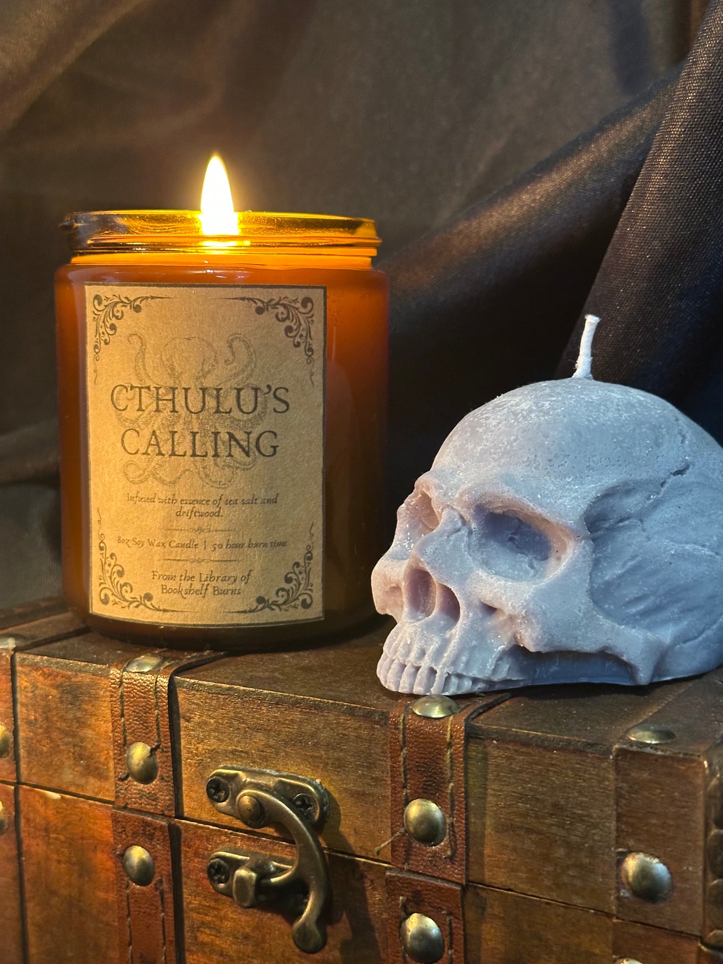 Cthulu’s Calling - Marine Sea Salt & Driftwood Scented Soy Wax Candle