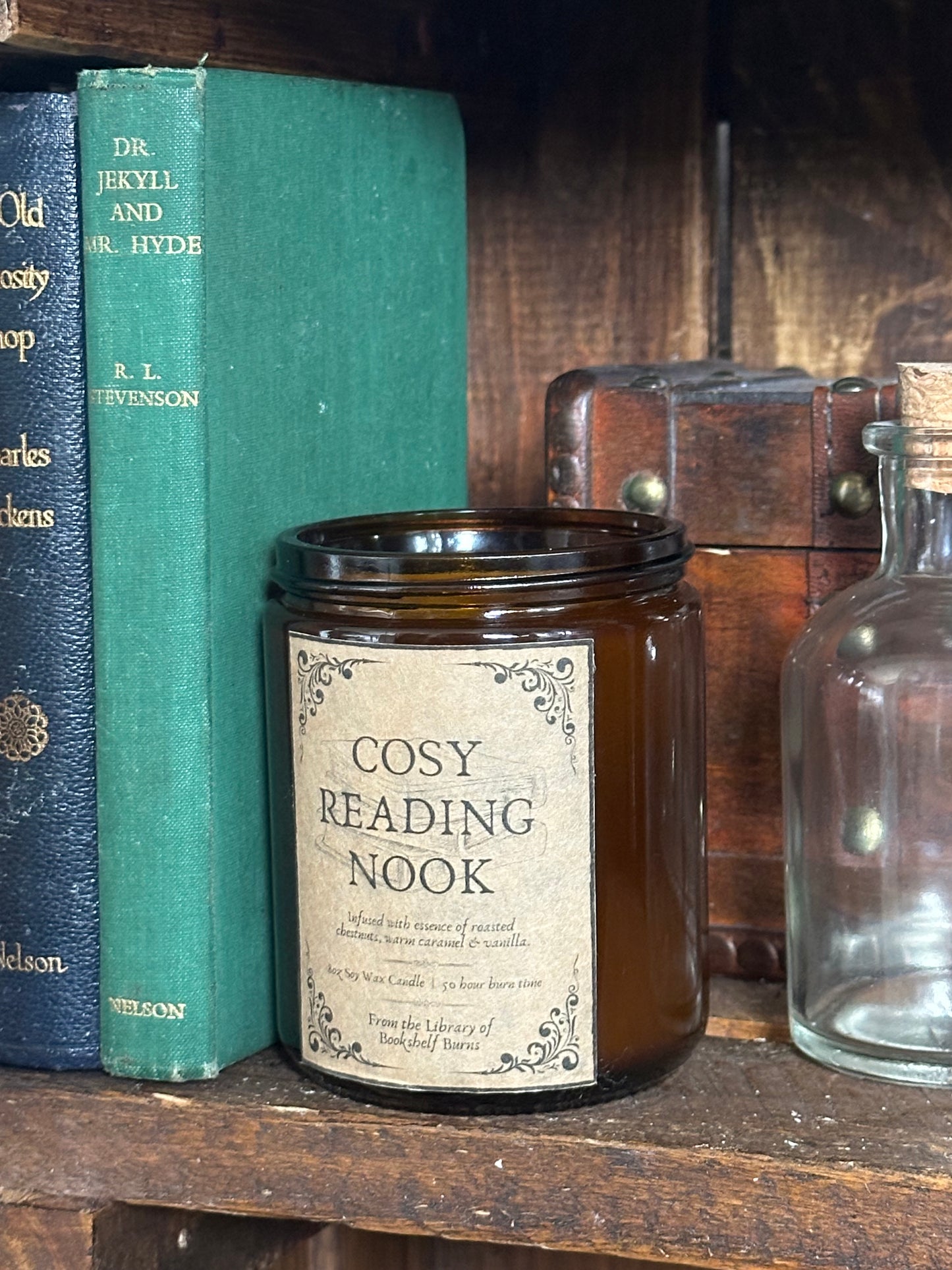 Cosy Reading Nook - Roasted Chestnut & Caramel Scented Soy Wax Candle