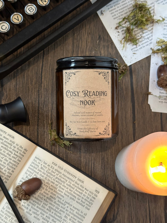 Cosy Reading Nook - Roasted Chestnut & Caramel Scented Soy Wax Candle