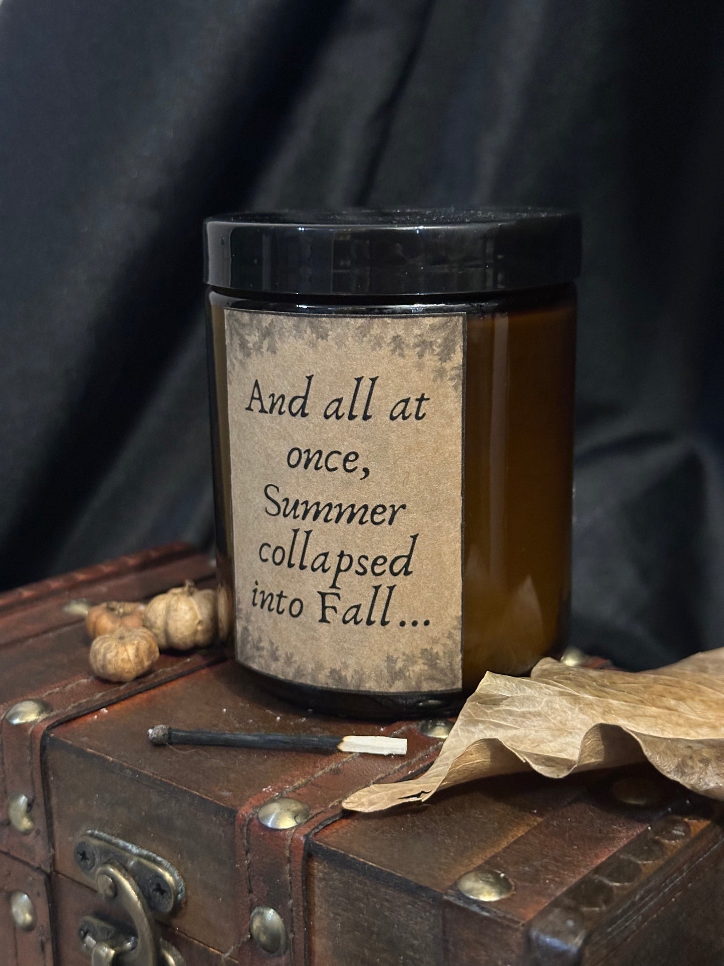 Autumnal Quote Candle - 8oz Seasonal Scented Soy Wax Candle