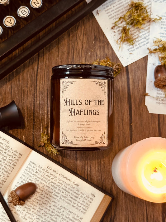 Hills of the Halflings - Lemongrass & Ginger Scented Soy Wax Candle