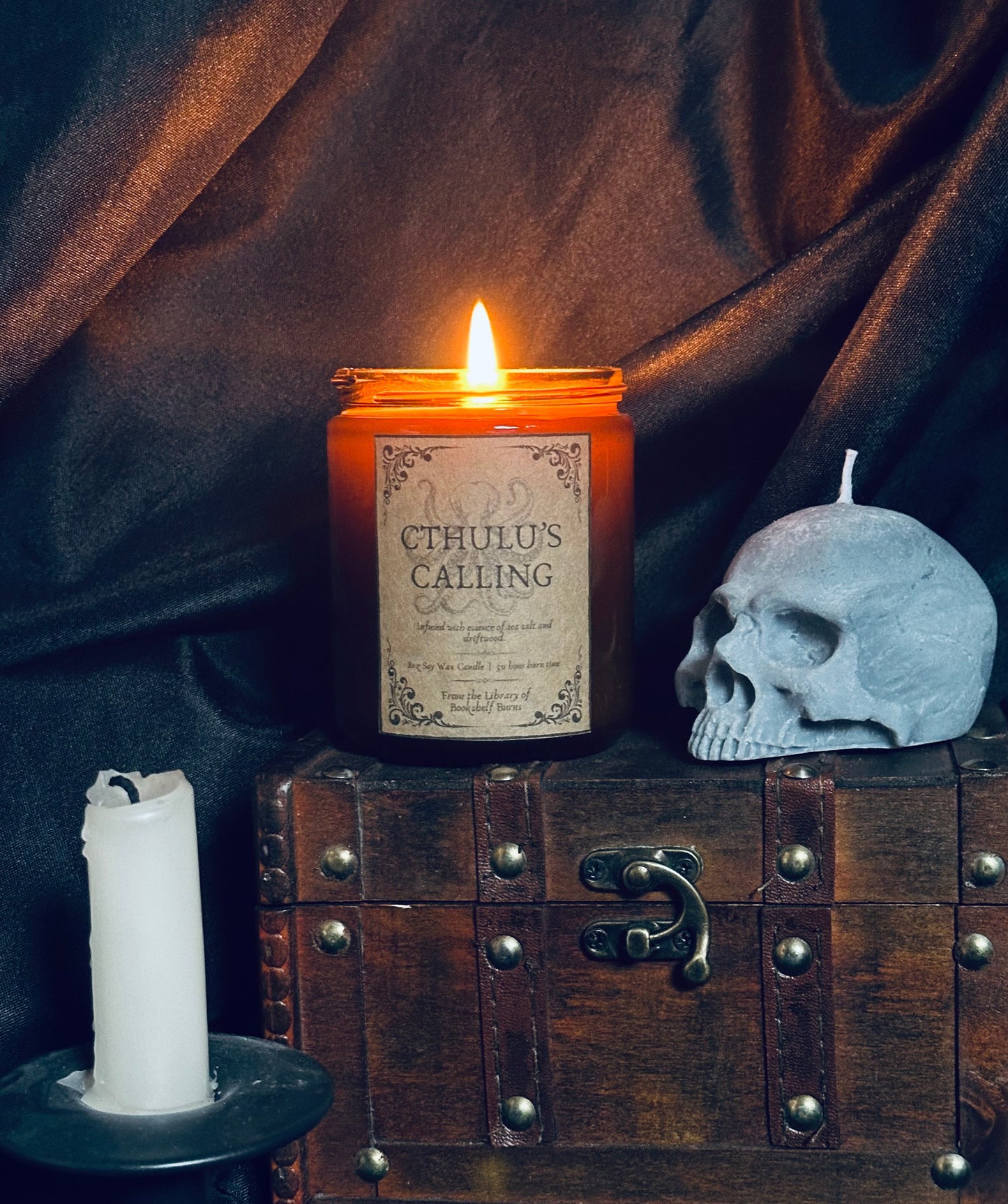 Cthulu’s Calling - Marine Sea Salt & Driftwood Scented Soy Wax Candle