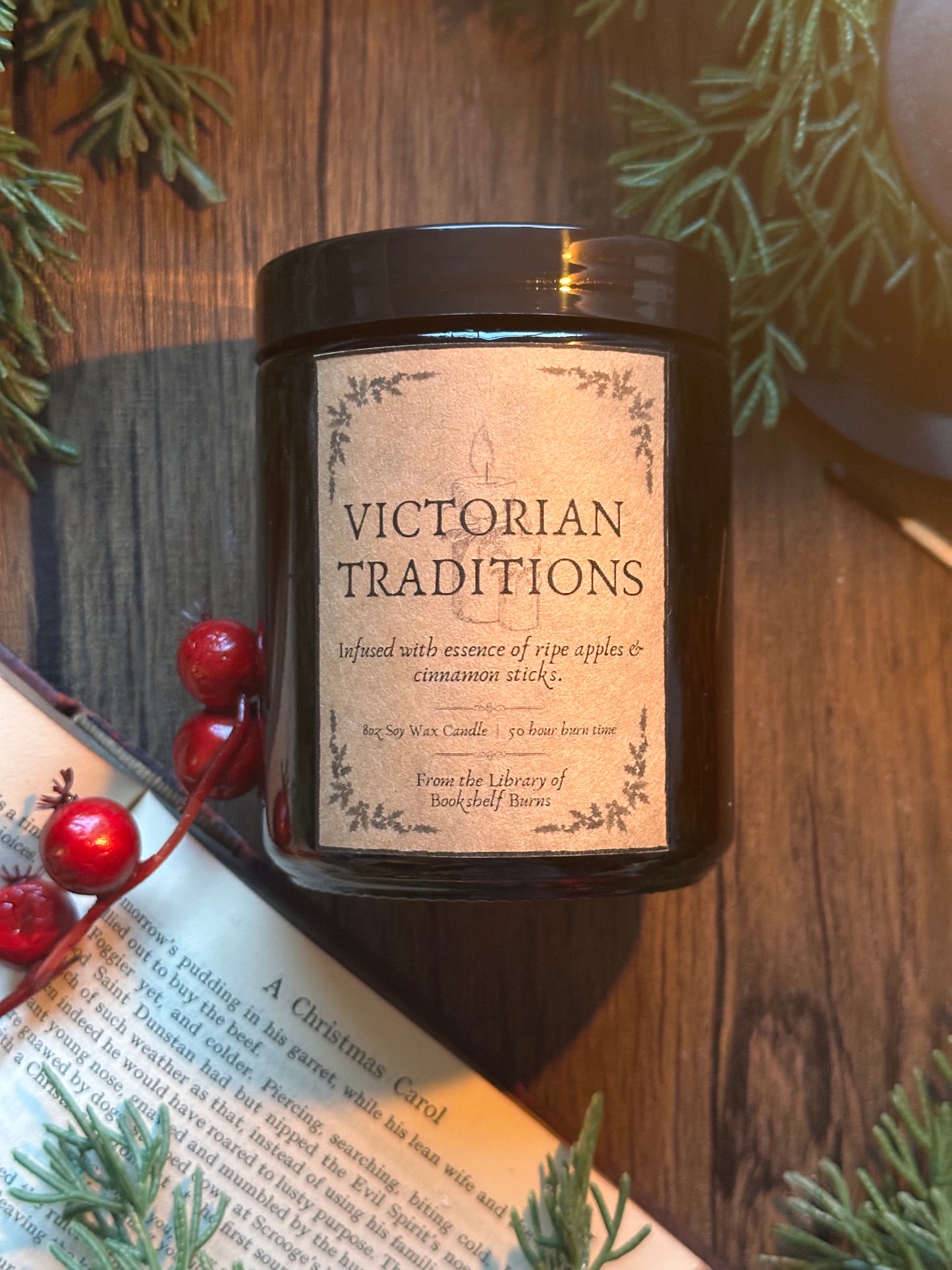 Victorian Traditions- Apple & Cinnamon Scented Soy Wax Candle