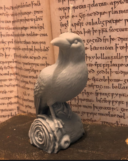 The Nevermore Guardian- Raven Shaped Soy Wax Pillar Candle