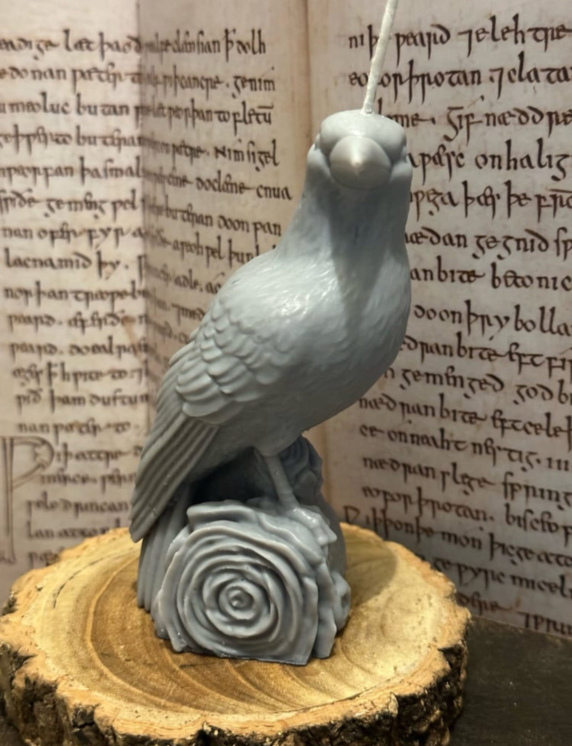 The Nevermore Guardian- Raven Shaped Soy Wax Pillar Candle