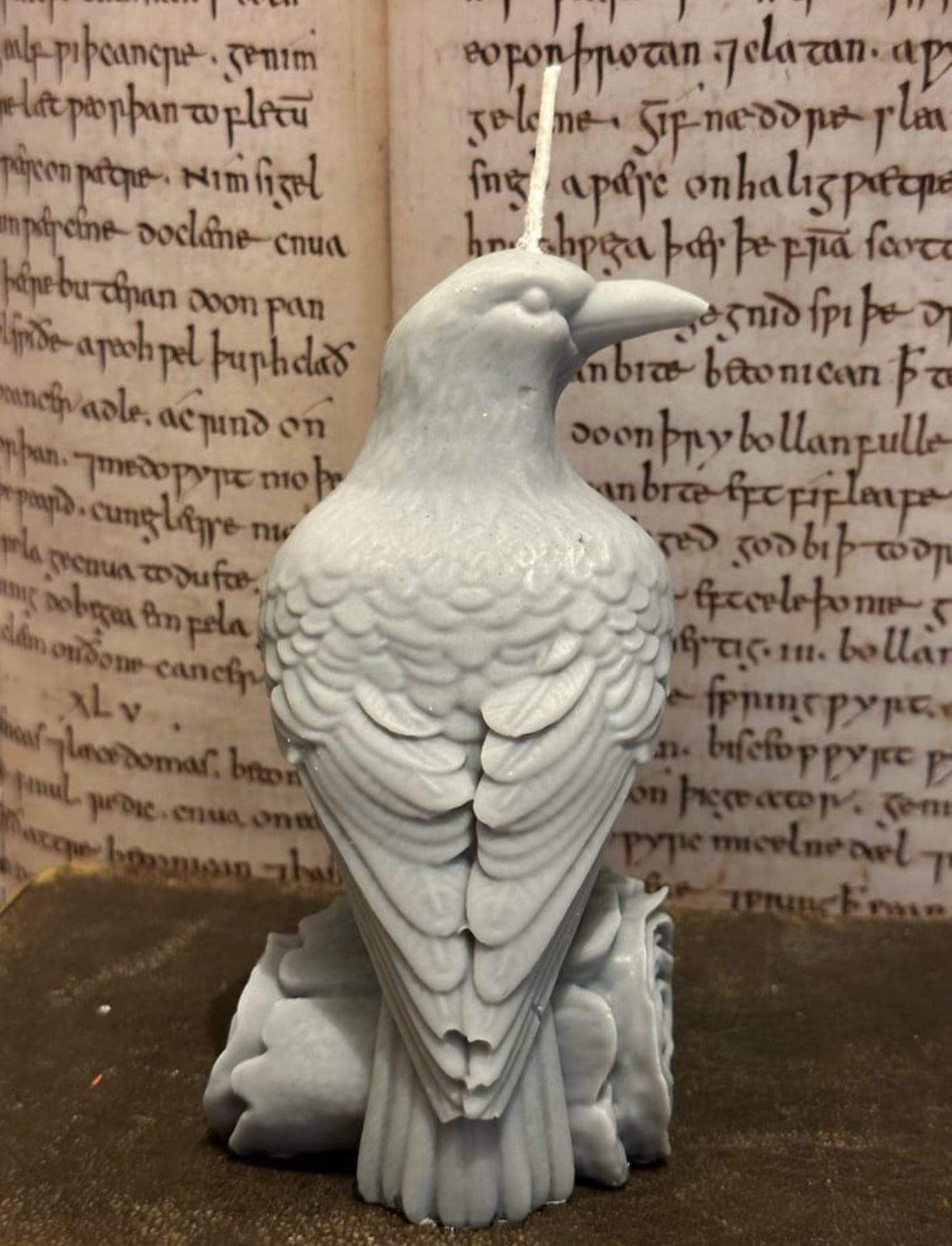 The Nevermore Guardian- Raven Shaped Soy Wax Pillar Candle